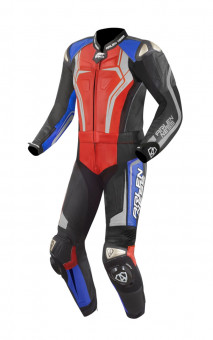 Arlen Ness Race-X 2-Teiler Motorrad Lederkombi (Black/Red/Blue,48) 