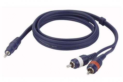 DAP AUDIO FL30 Mini Stereo Klinke 3,5mm > 2 RCA Cinch Male Kabel Adapter 1,5m 