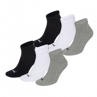PUMA 6er Herren Damen quarter Socken Sneaker schwarz weiß grau unisex Gr. 35-49 