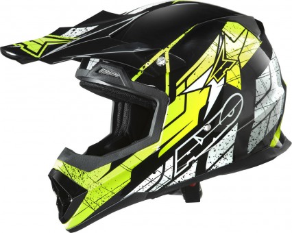 AXO Tribe Motocross Helm (Black/Yellow,M (57/58)) 